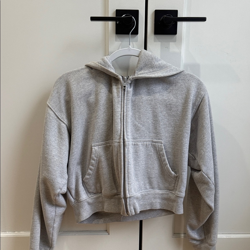 TNA Extra Fleece Boyfriend Hoodie in Light Gray